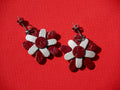 Boucles d'oreilles fleurs rouges