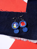 Boucles d'oreilles cuir/textile