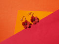 Boucles d'oreilles fleurs pliage