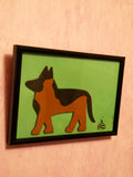 Chien marqueterie cuir