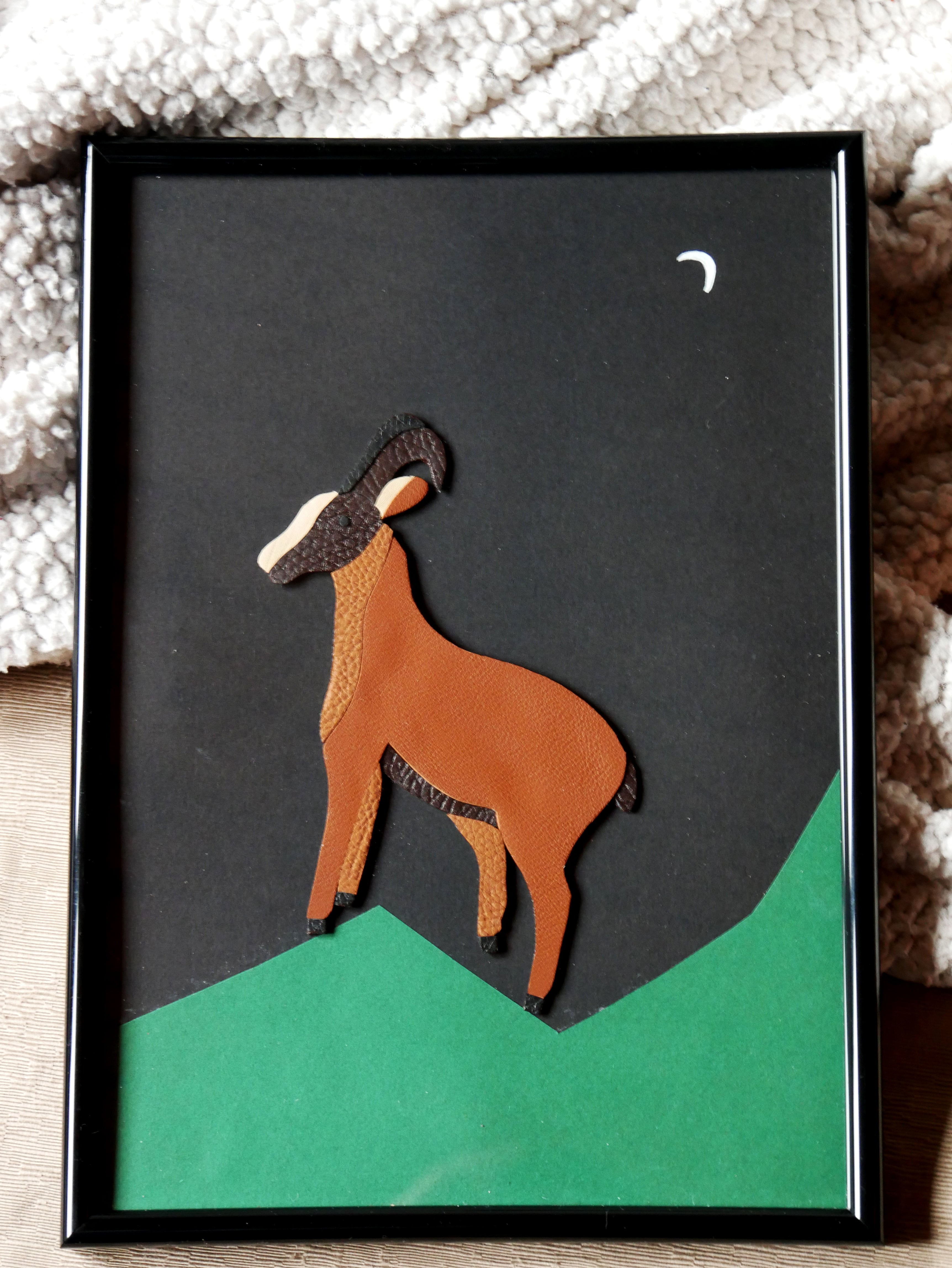 Chamois marqueterie cuir